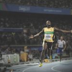 Usain Bolt celebrating