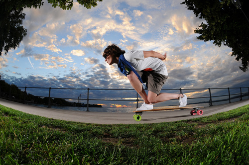 longboarding by the sea