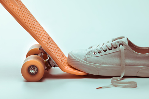 penny skateboard and shoe