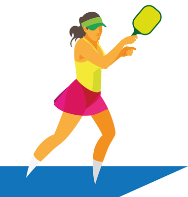 young woman playing pickleball