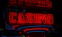 red Casino neon sign turned on